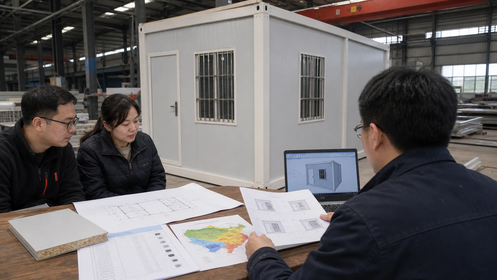 PQSE team reviewing a modular building project brief