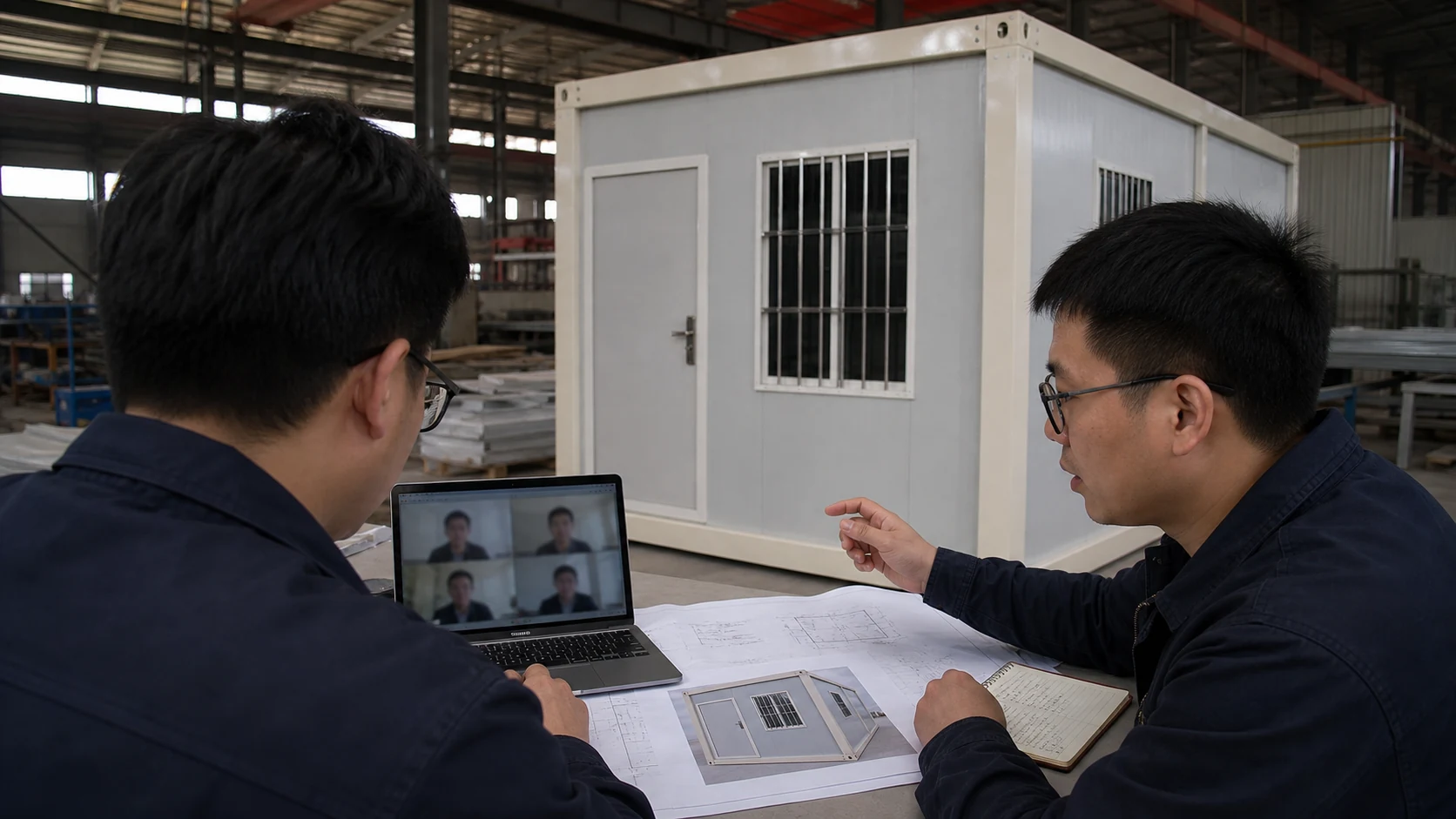 PQSE engineers discussing modular building project requirements