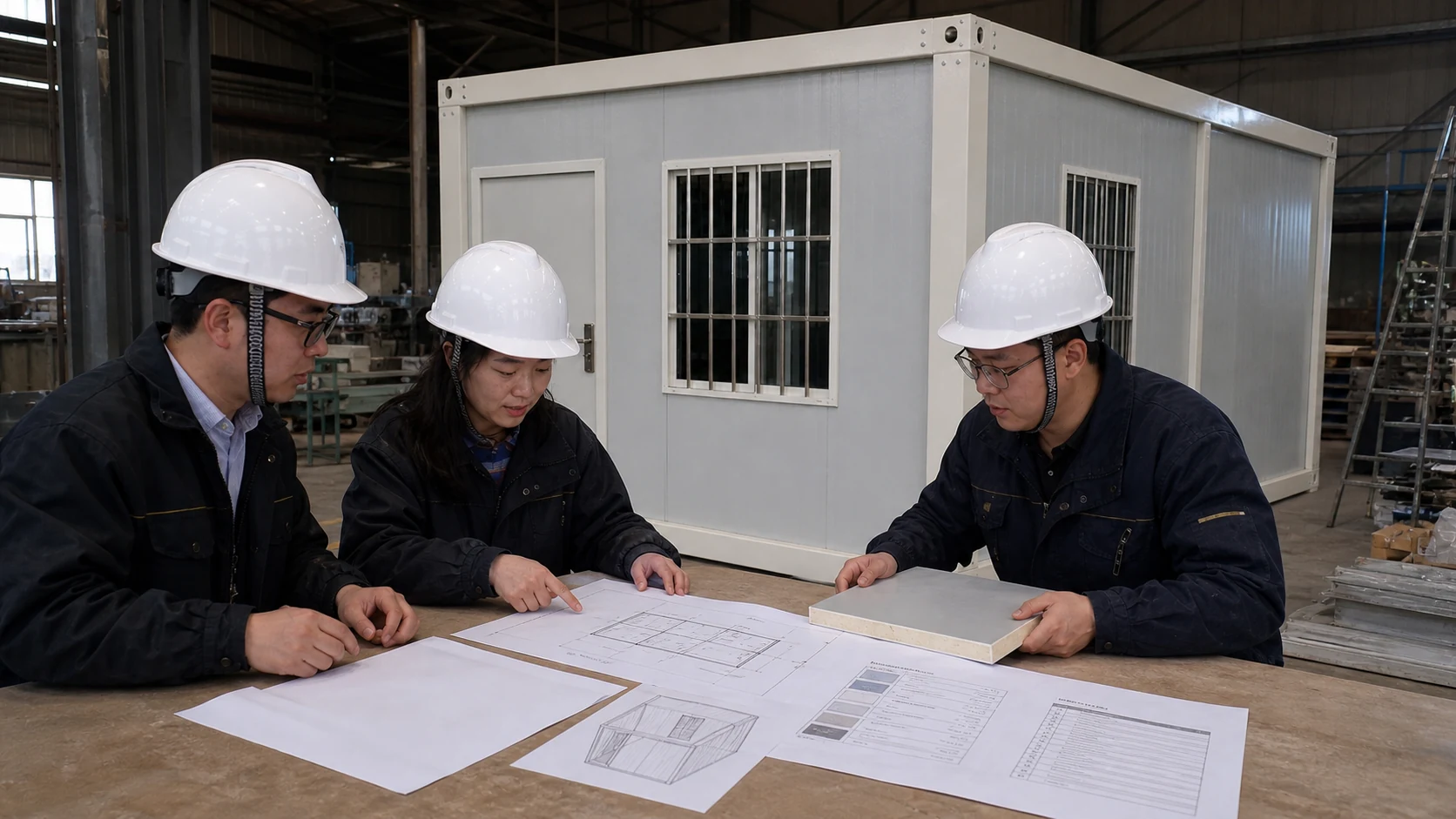 PQSE team preparing a modular building quotation