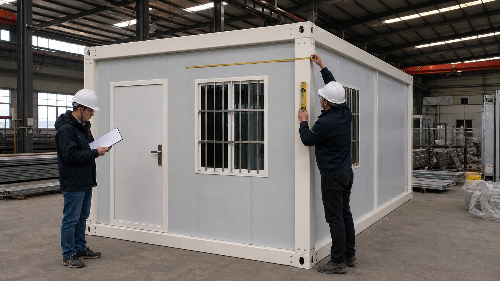 PQSE technicians confirming container house specifications