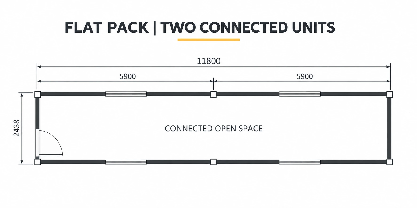FLAT PACK | TWO CONNECTED UNITS — floor plan reference