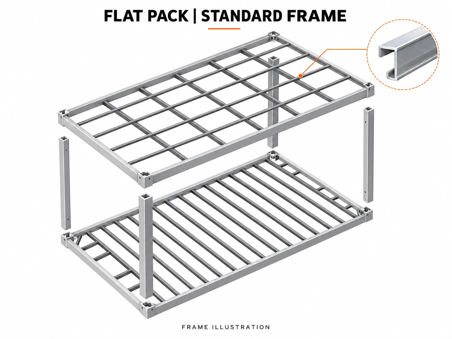 FLAT PACK | STANDARD FRAME — structural reference illustration
