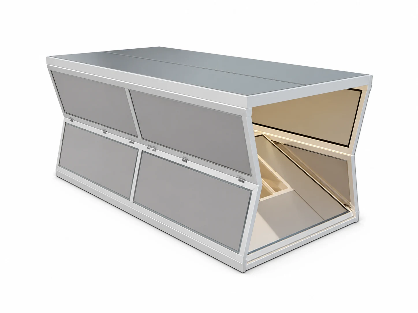 Folding container house hinge and folding mechanism