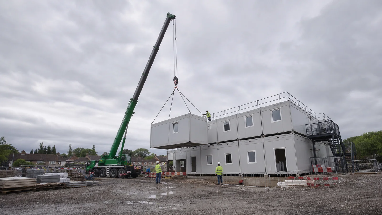 PQSE House modular units being installed by crane for fast site deployment