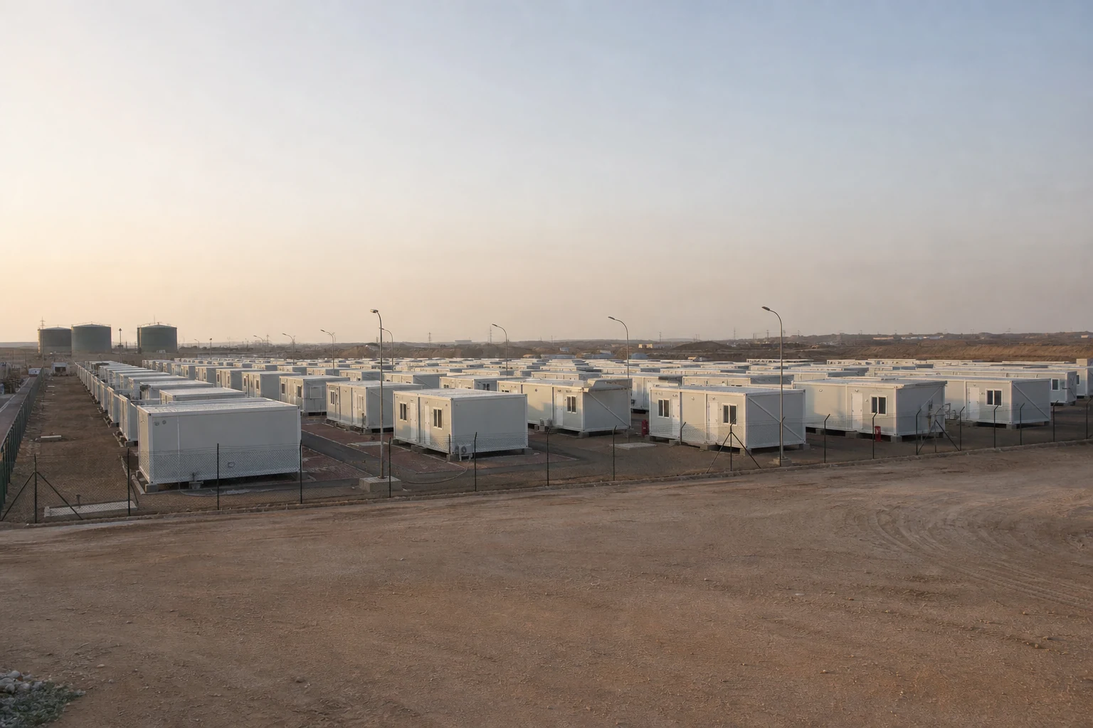 Modular emergency housing site overview