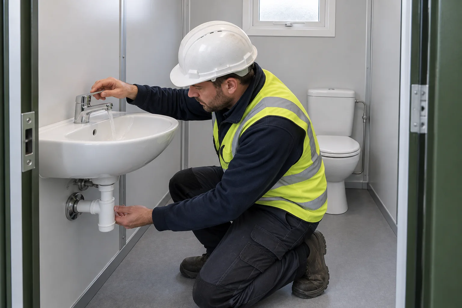 Concept functional check of a bathroom fixture