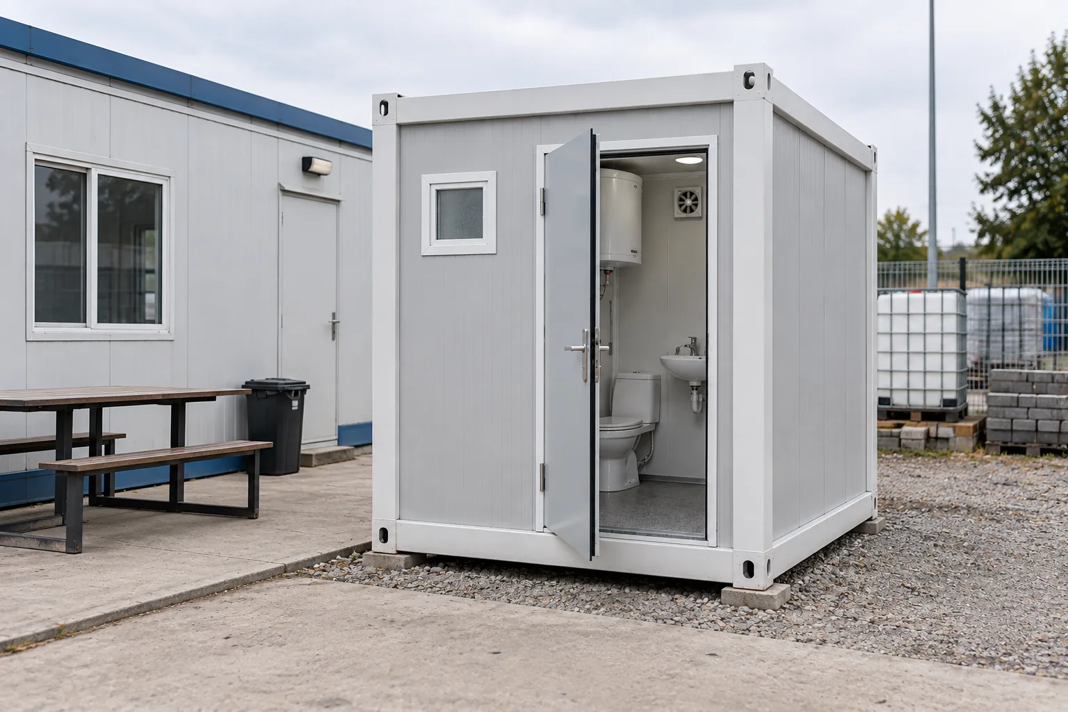 Illustrative bathroom support space at an industrial site