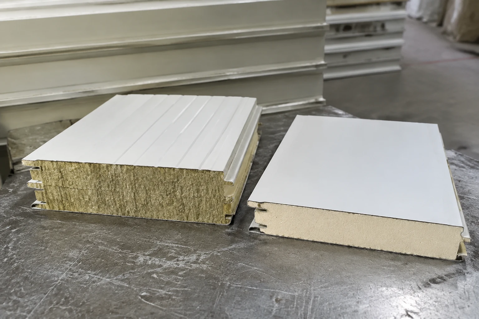 AI-generated illustration of insulated wall panel material samples