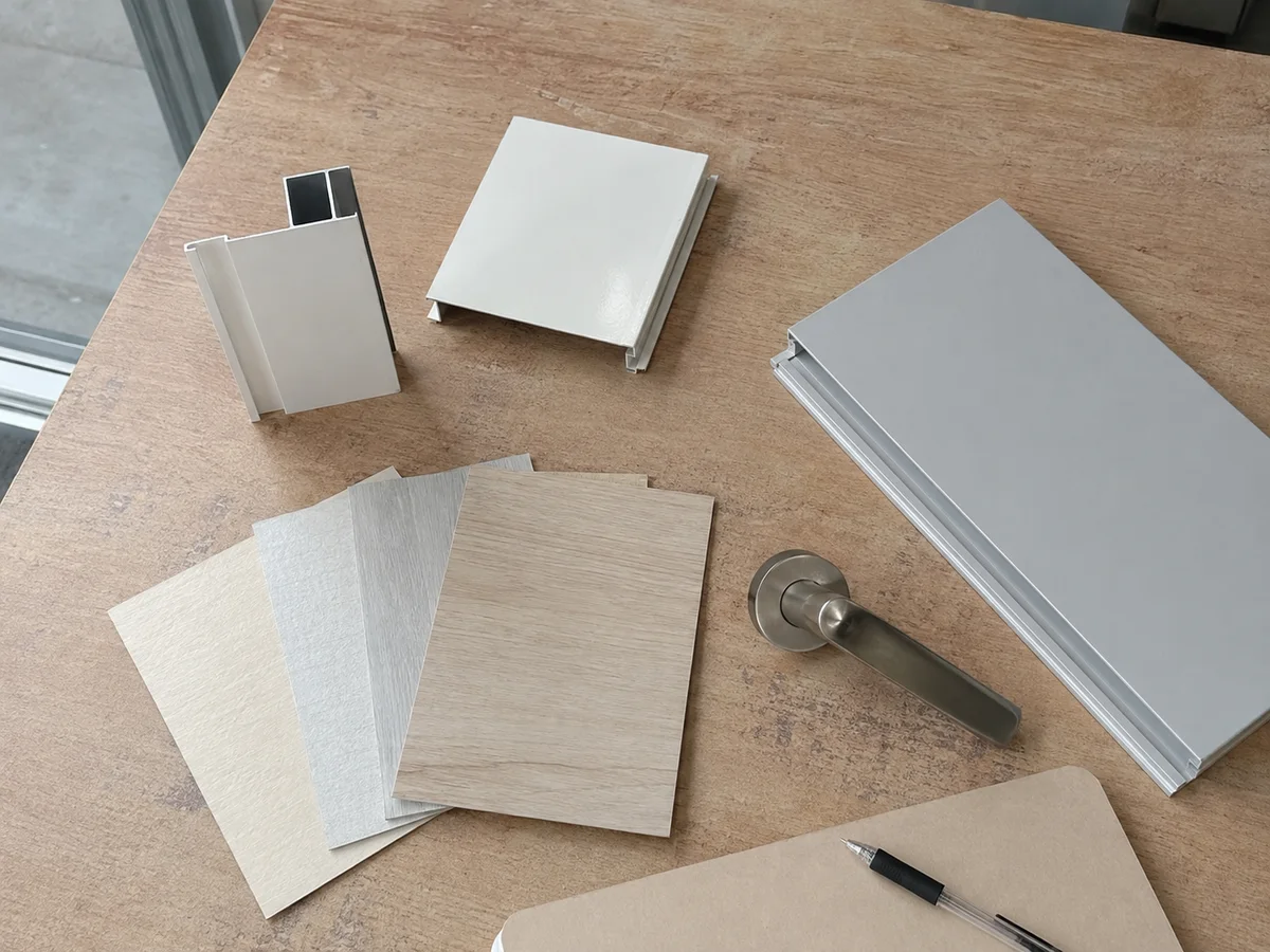 Illustrative material and finish options for quotation planning