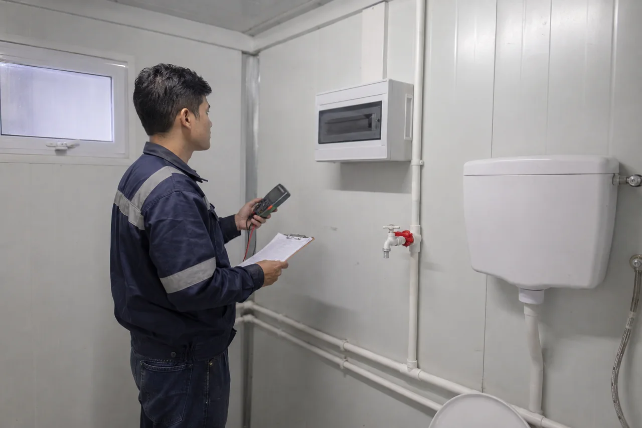 electrical plumbing inspection — illustrative process scene