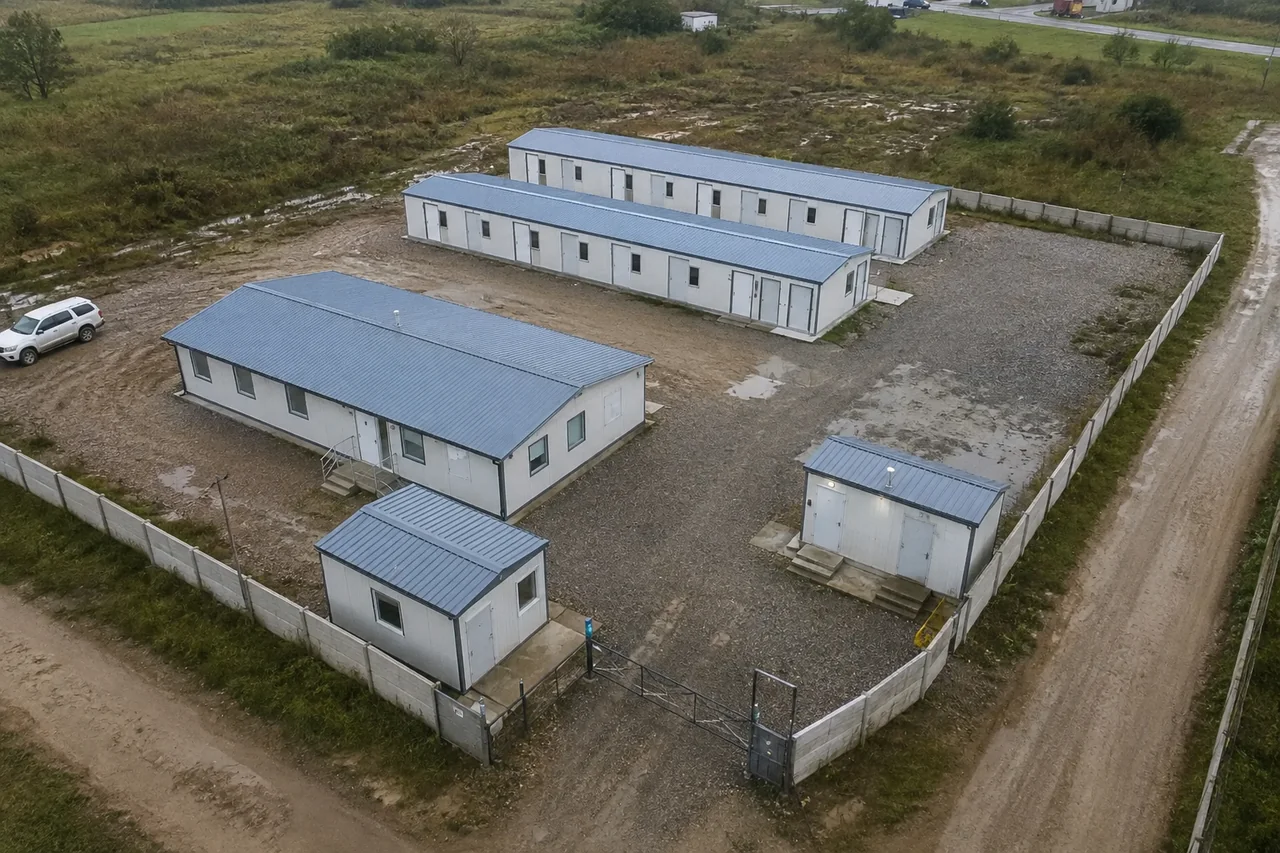 Illustrative arrangement of modular buildings, shared space and site access