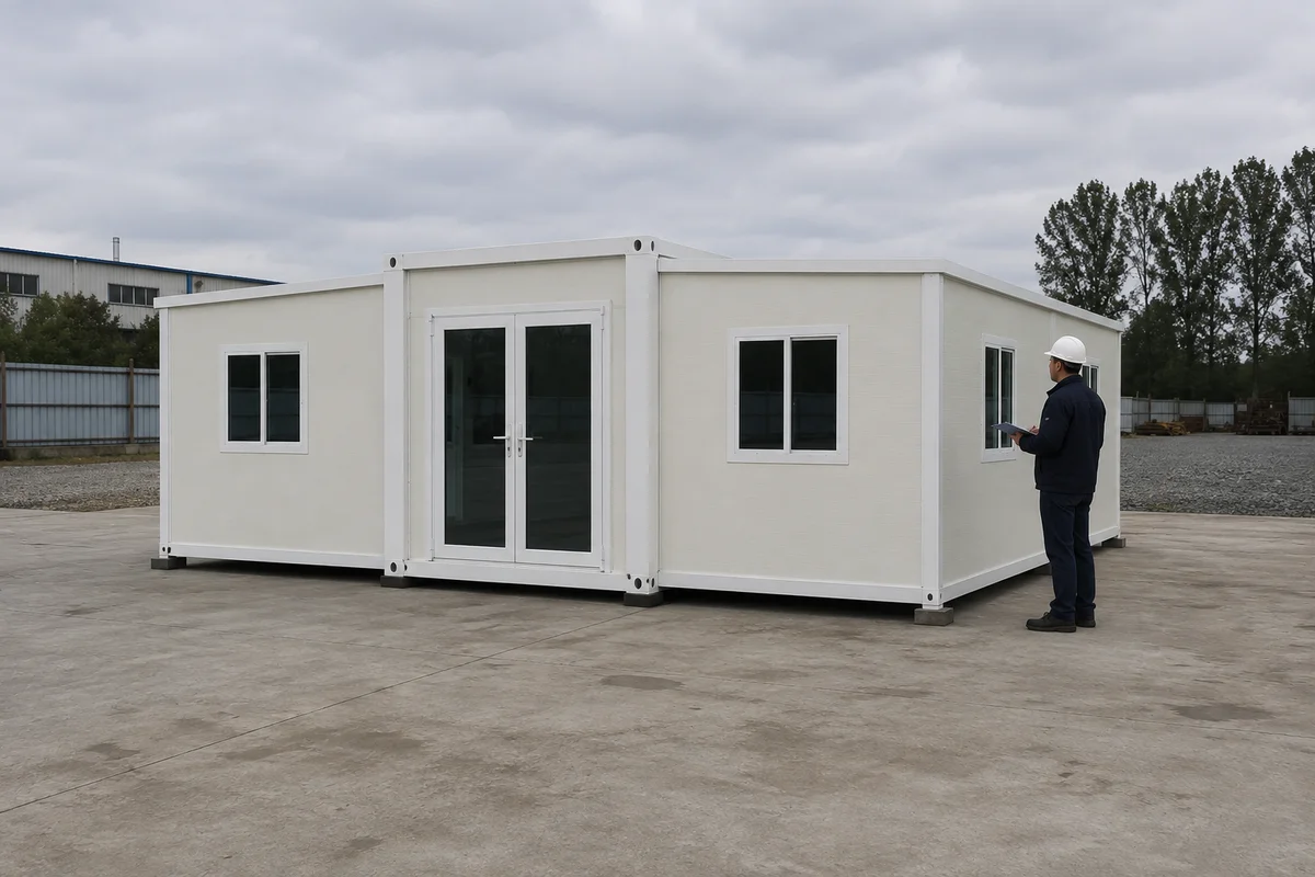 Illustrative exterior review after the side extensions are deployed