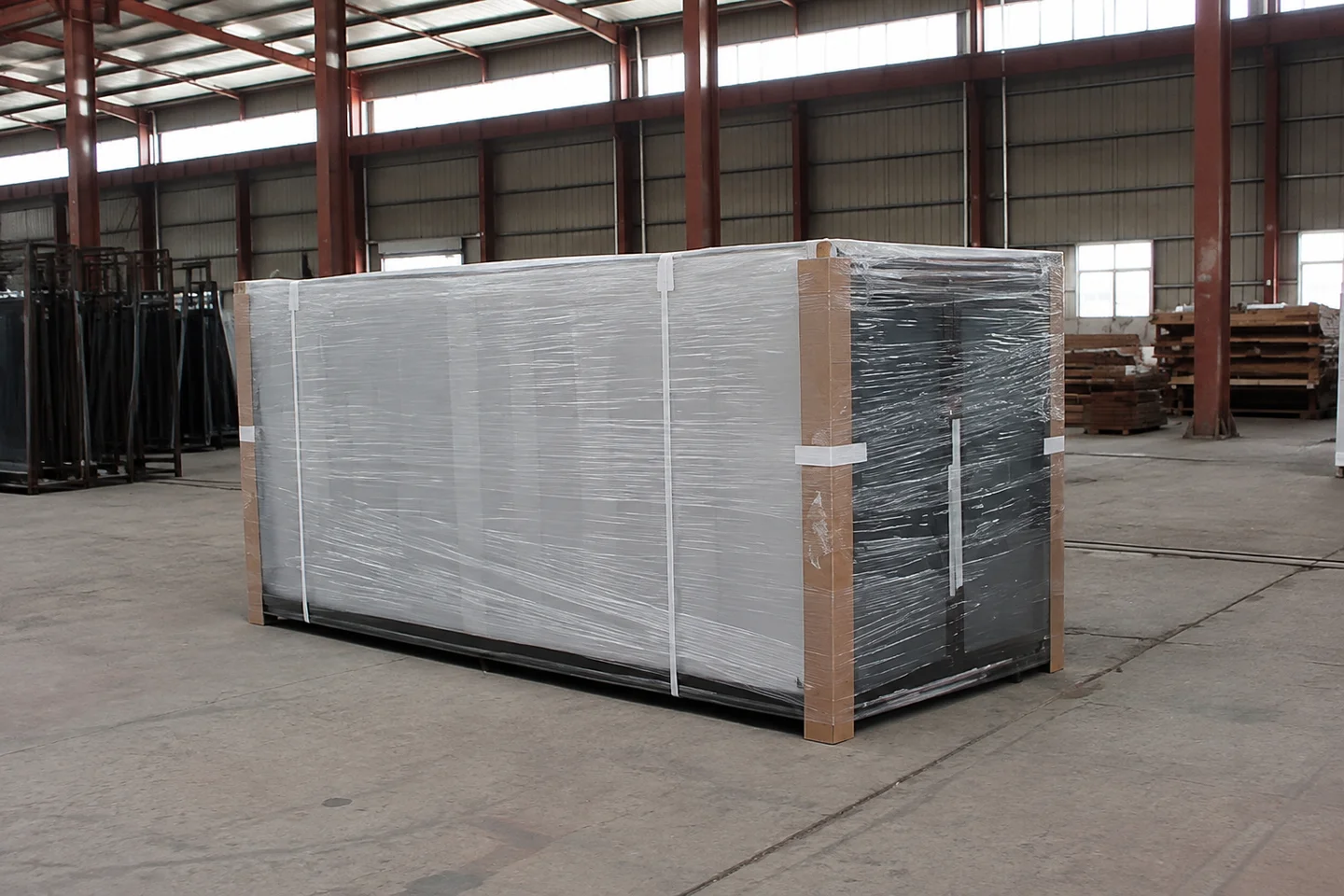 Illustrative full-height protected expandable-house package