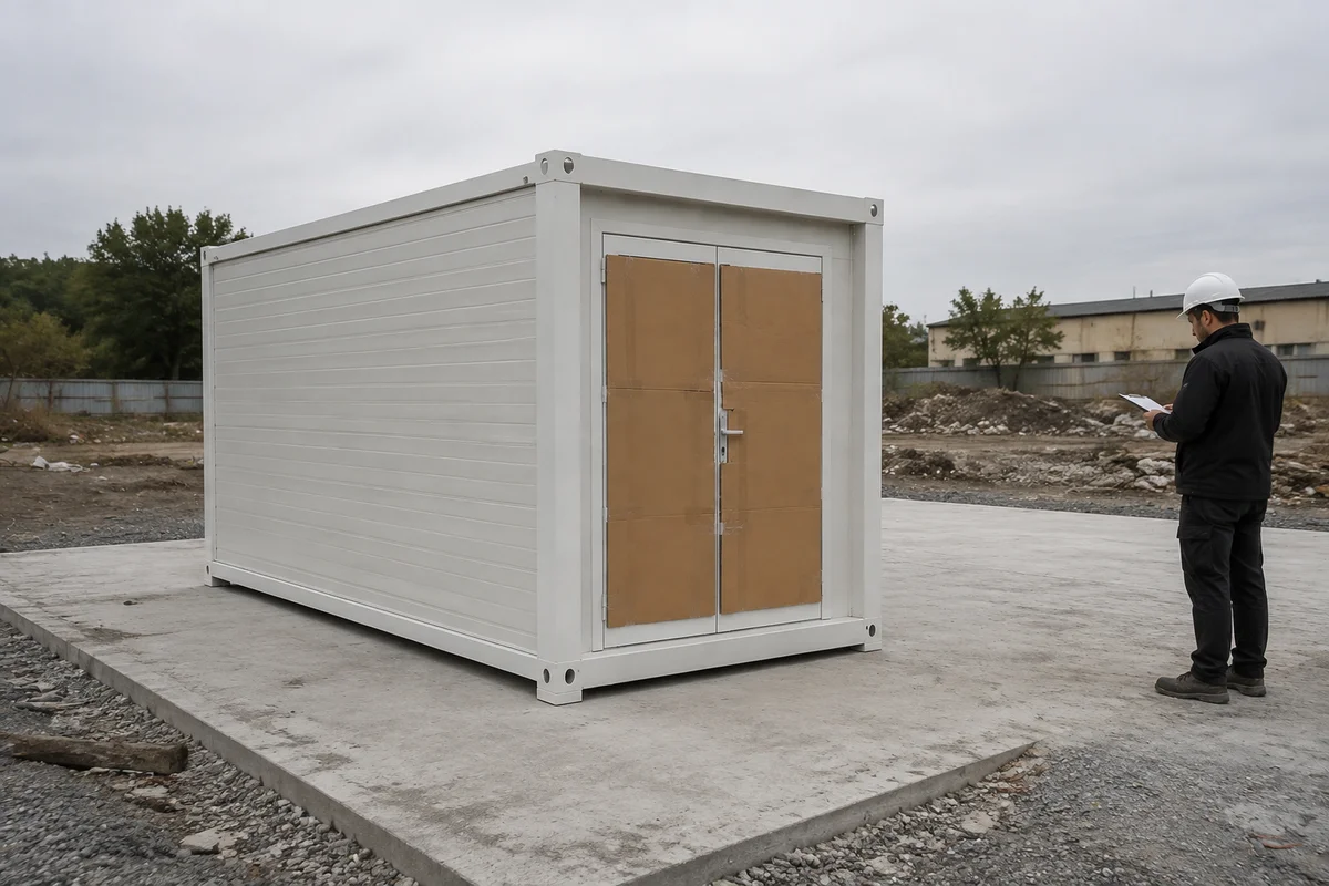 Illustrative arrival-site review of a positioned closed unit