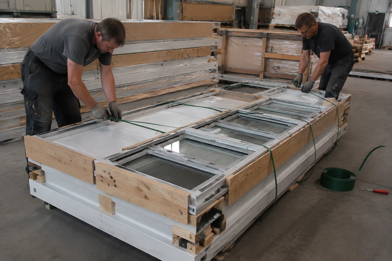 export protective packing — illustrative process scene