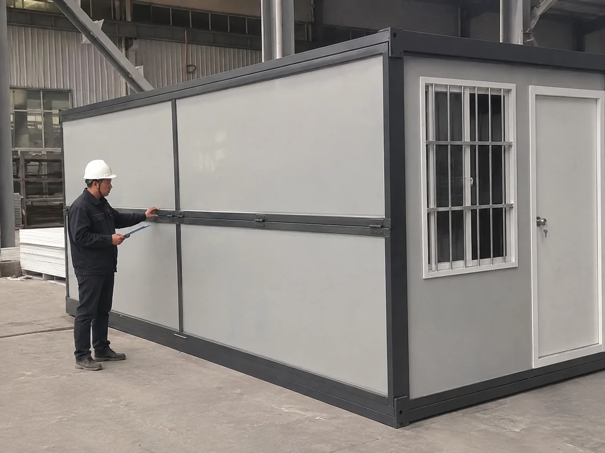 Illustrative condition review before relocating a folding cabin.