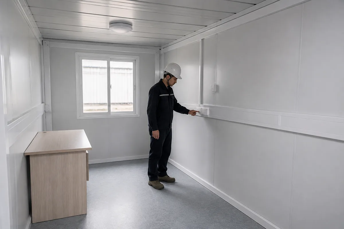 Illustrative review of service points and room fit-out.