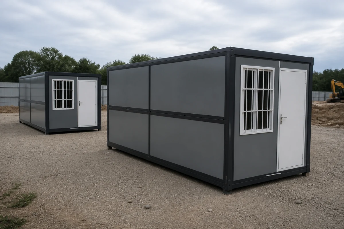 Illustrative modular rooms arranged for a project site.