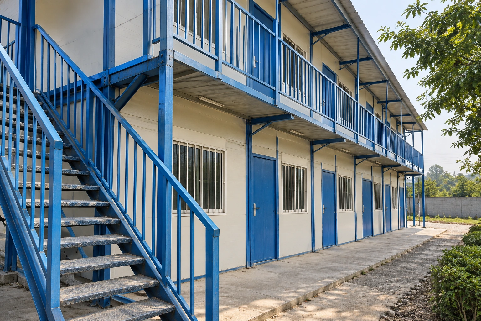 Illustrative external stair and corridor beside K-house rooms