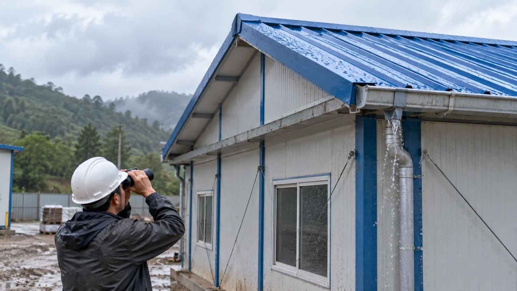Illustrative ground-based survey of a wet K-house pitched roof and eave