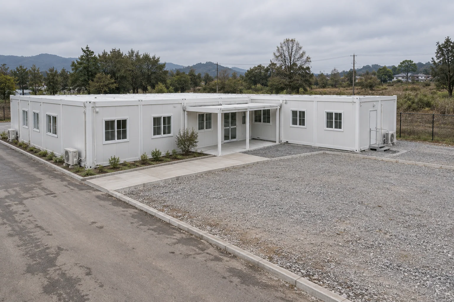 Concept modular clinic beside space for future additions