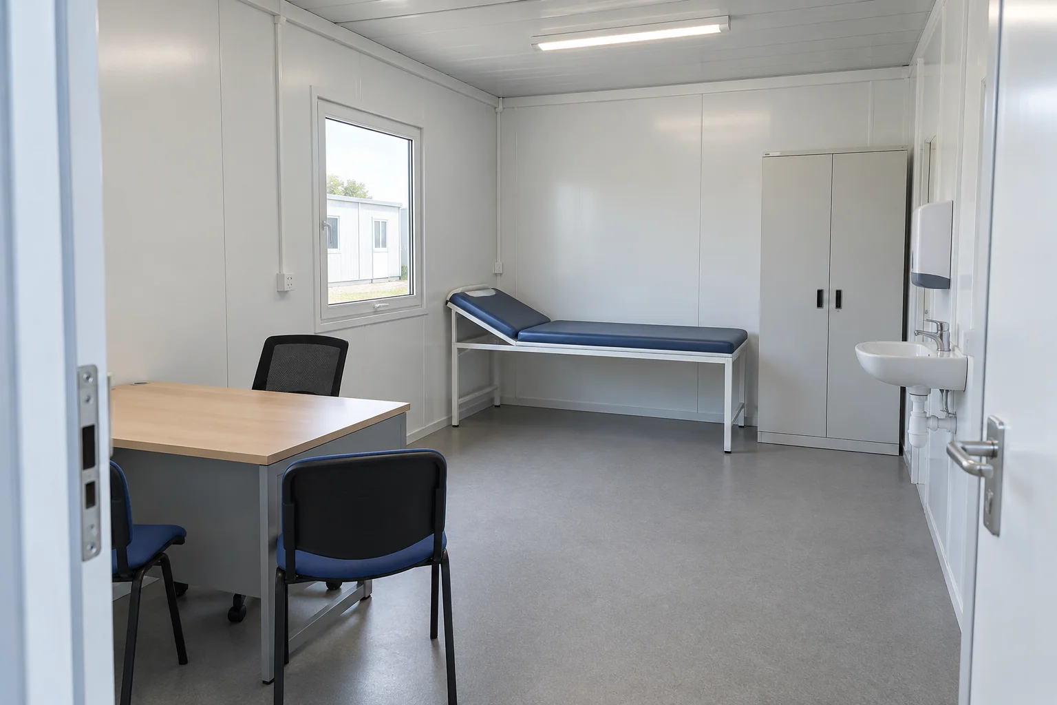 Concept consultation room with an examination couch and desk