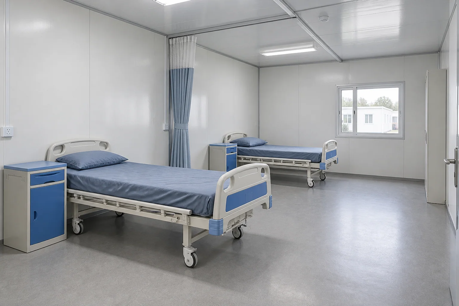 Concept two-bed observation room in a modular building