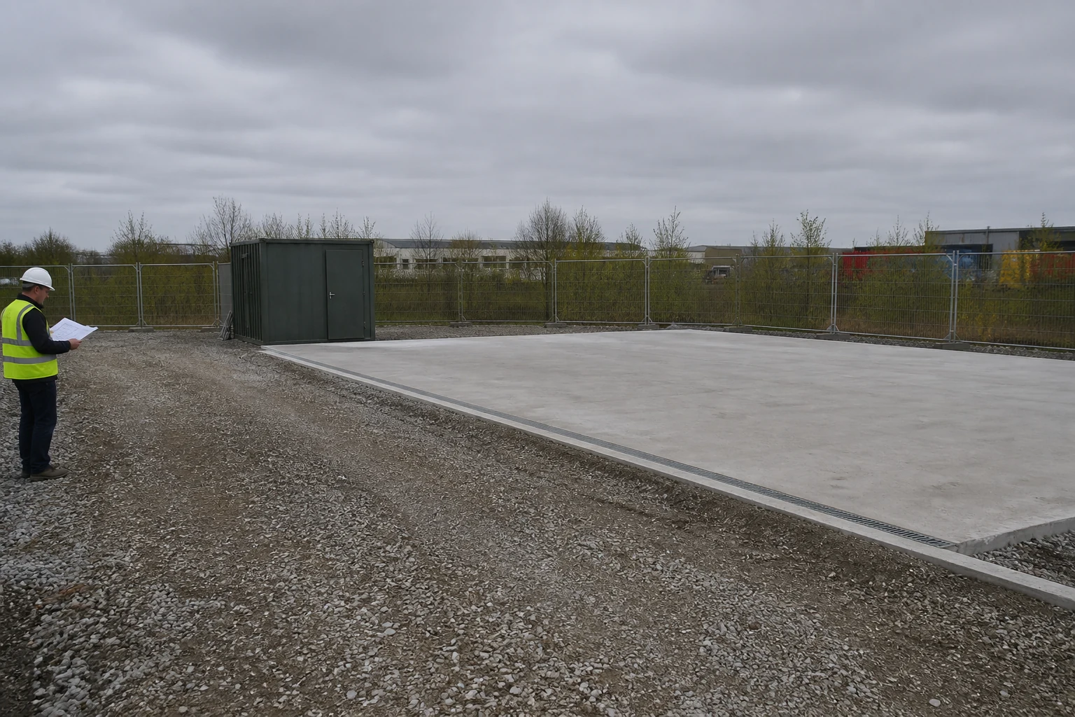 Illustrative site preparation and unloading access; not a foundation design