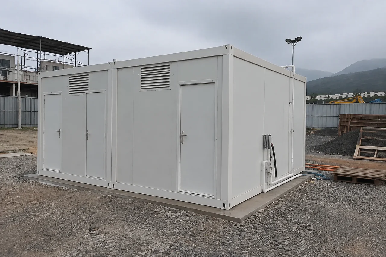 portable sanitation product — illustrative process scene