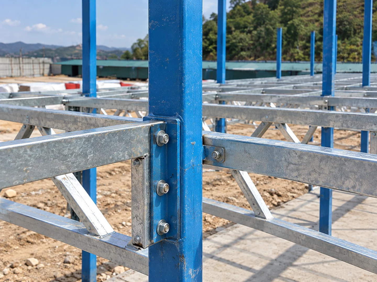 Illustrative frame connection detail in a K-type building