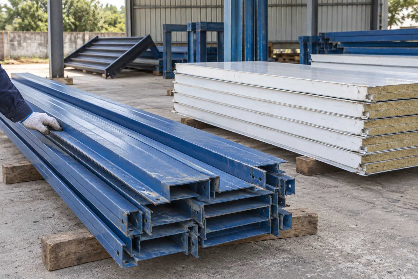 Illustrative separated prefabricated building components for reuse assessment