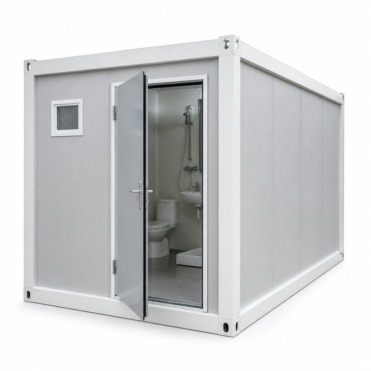Combined toilet, washbasin and shower unit illustration