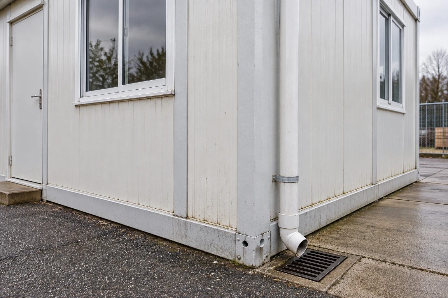 Illustrative moisture inspection at a store for a small prefab warehouse