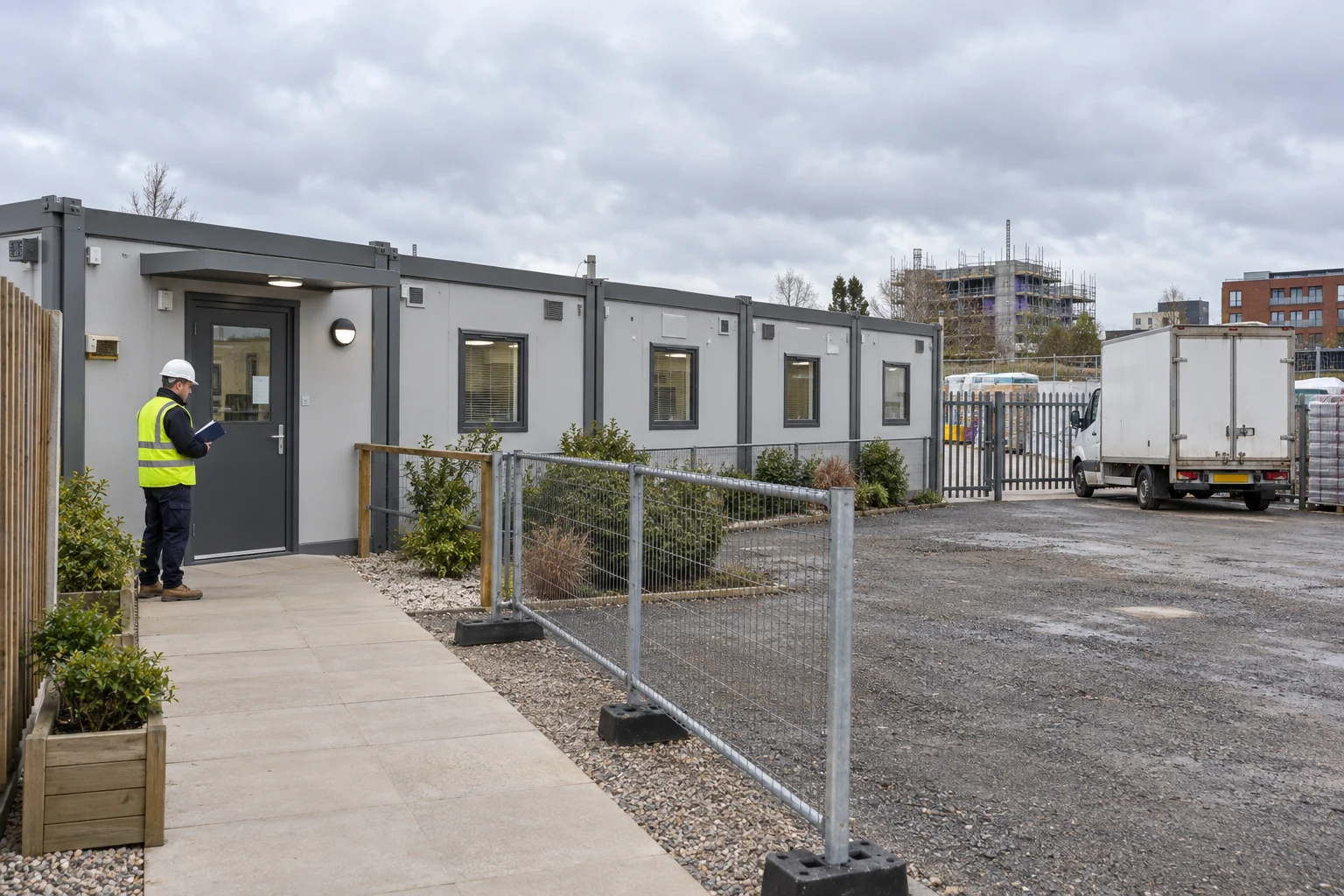The delivery area is kept separate from the approach used by office staff.