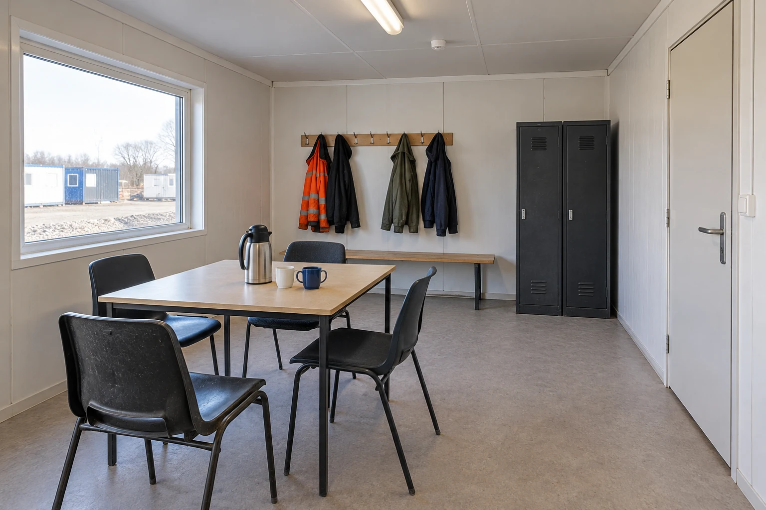 A rest and changing space is retained while office rooms are reorganised.
