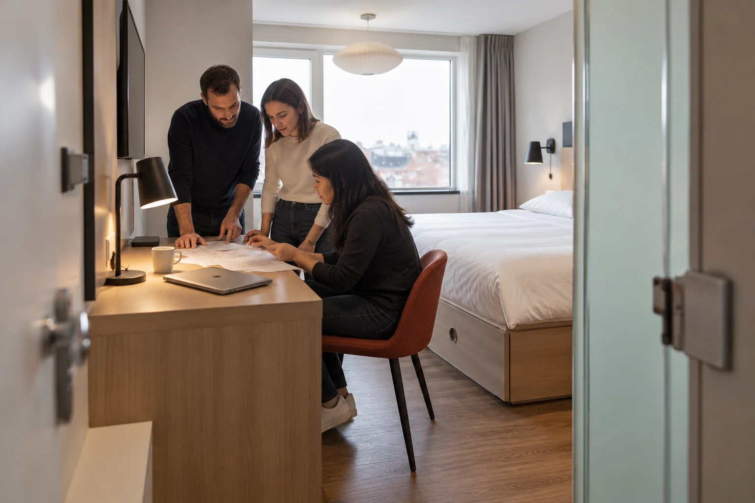 Reviewers compare room observations with the relevant supporting records.