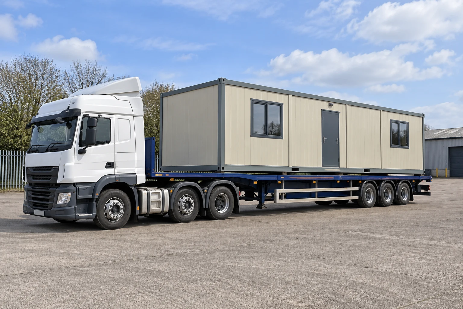 The complete stationary vehicle and transported module form the access-planning inputs.