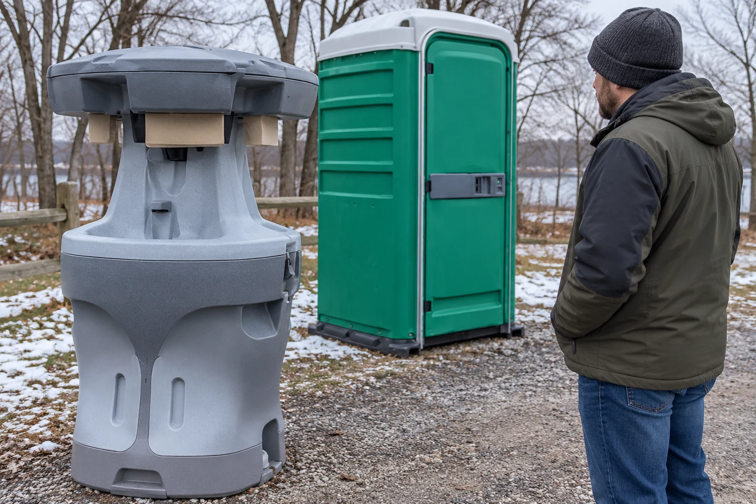 An exterior review of the wash station keeps washing separate from tank treatment.