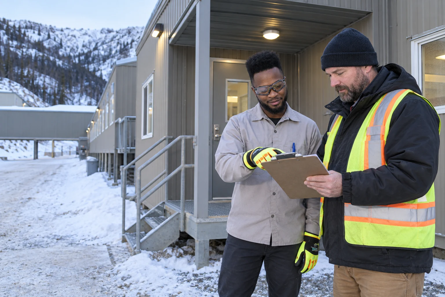 Operator and supervisor reviewing facility readiness